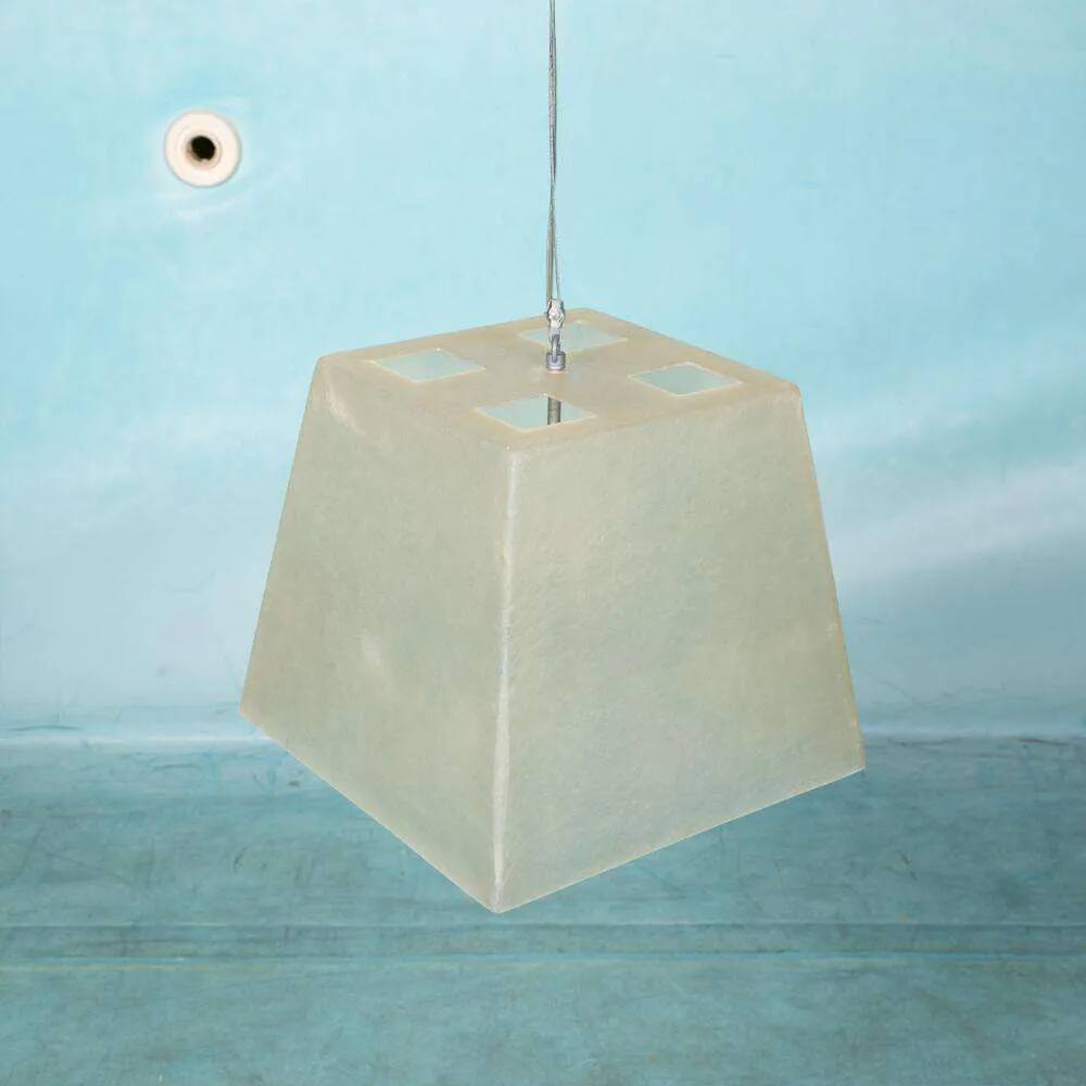 Vintage minimalist pendant lamp in fibreglass, Roche Babois
