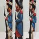 lot of three English soldiers in carved wood / vintage