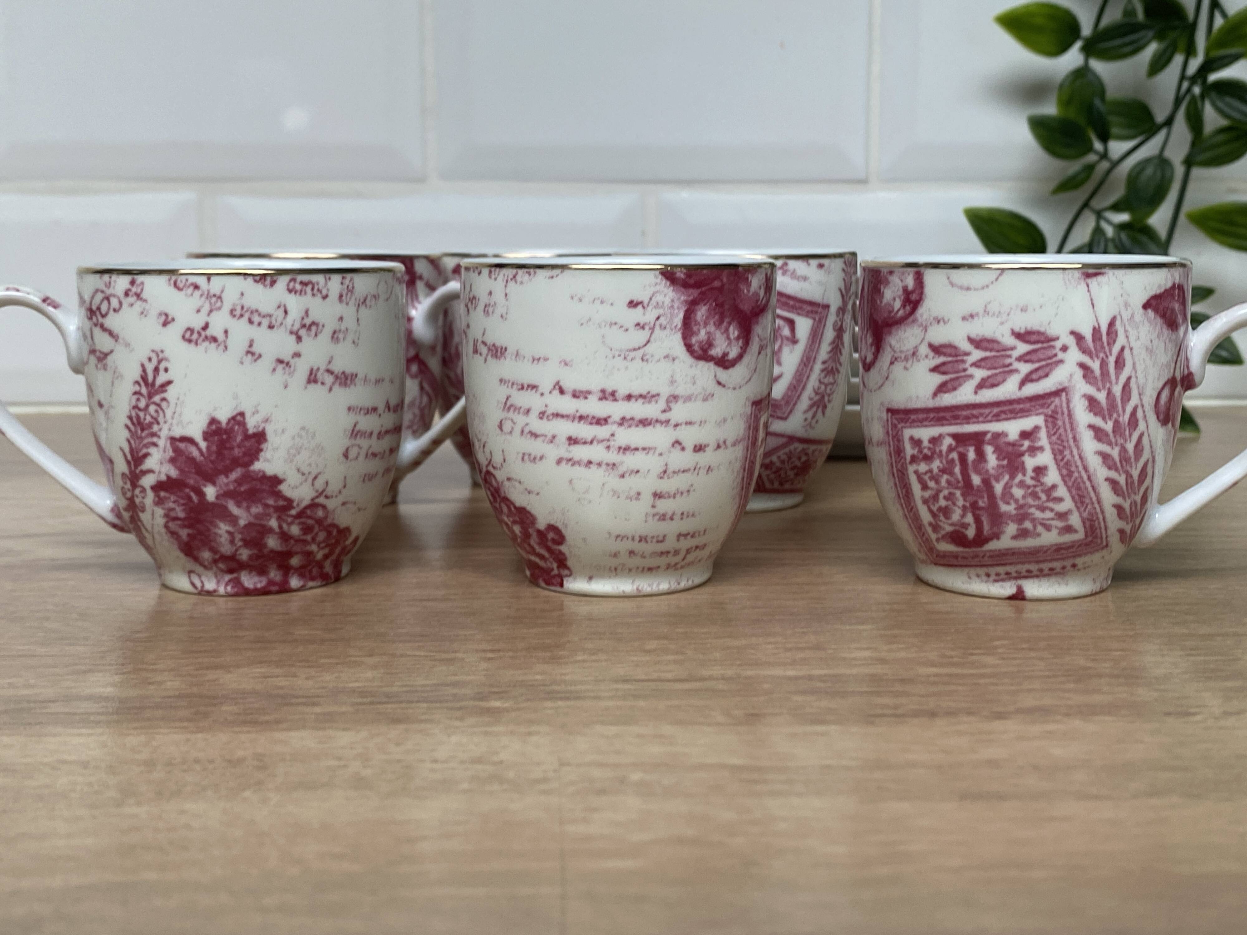 Set of 6 Country Corner coffee cups