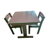 Table Stella et 2 chaises d'école vintage, années 80