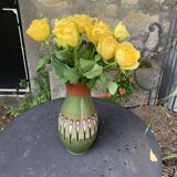 Original vintage 1970s folk vase.