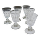 6 Antique Caton Style Crystal Stemmed Glasses H11 cm