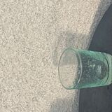 3 glasses in blown glass and green bubble from the glassworks of Biot signed and collector