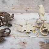 Bougeoir avec oiseau en métal noir