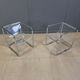 Pair of plexiglass and tubular chrome armchairs, 1970s