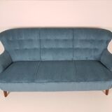 Artifort sofa petrol blue ribcord by Theo Ruth