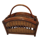 Porte-revue vintage en bambou, bois et rotin