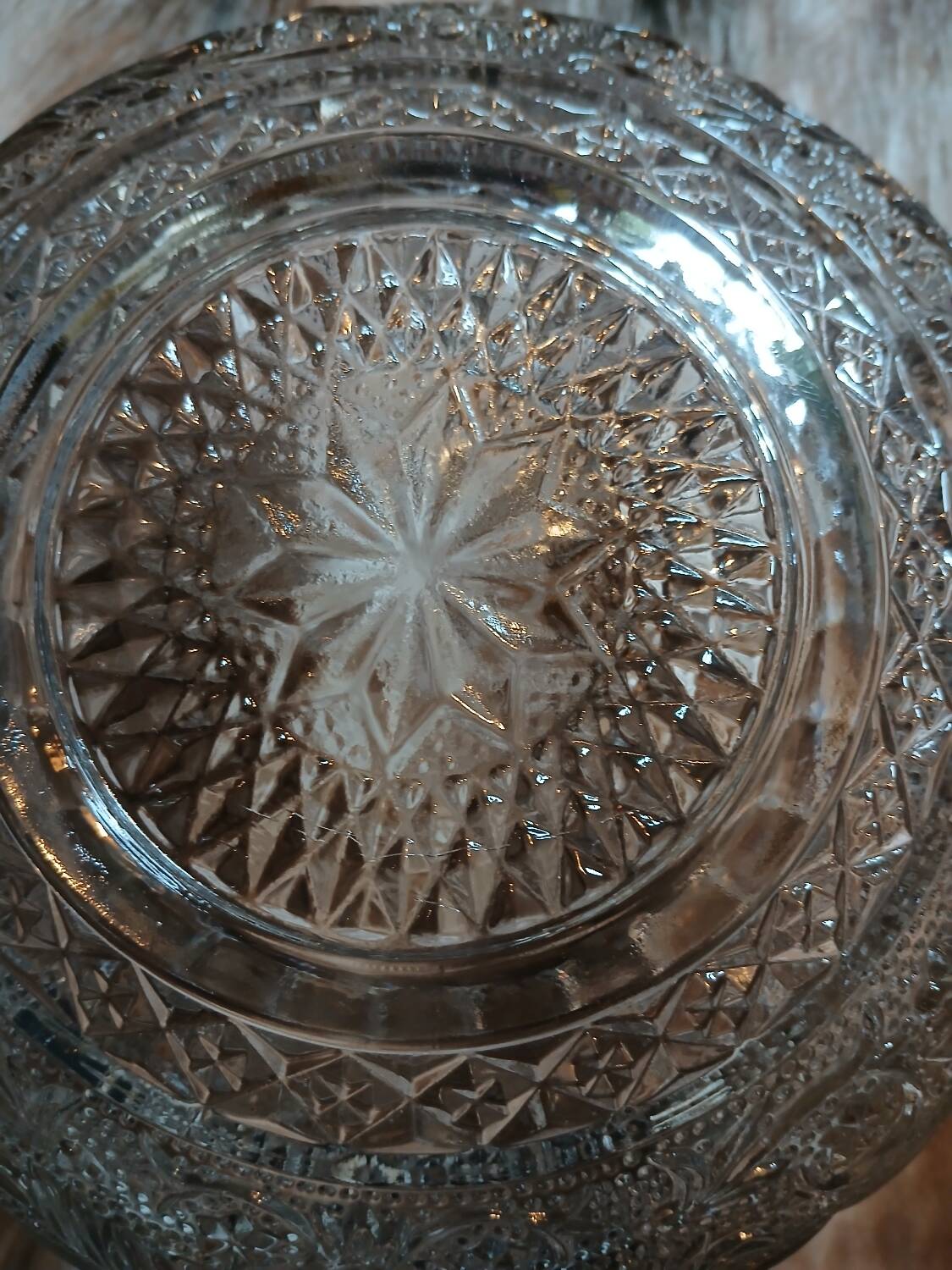 Antique cut glass salad bowl