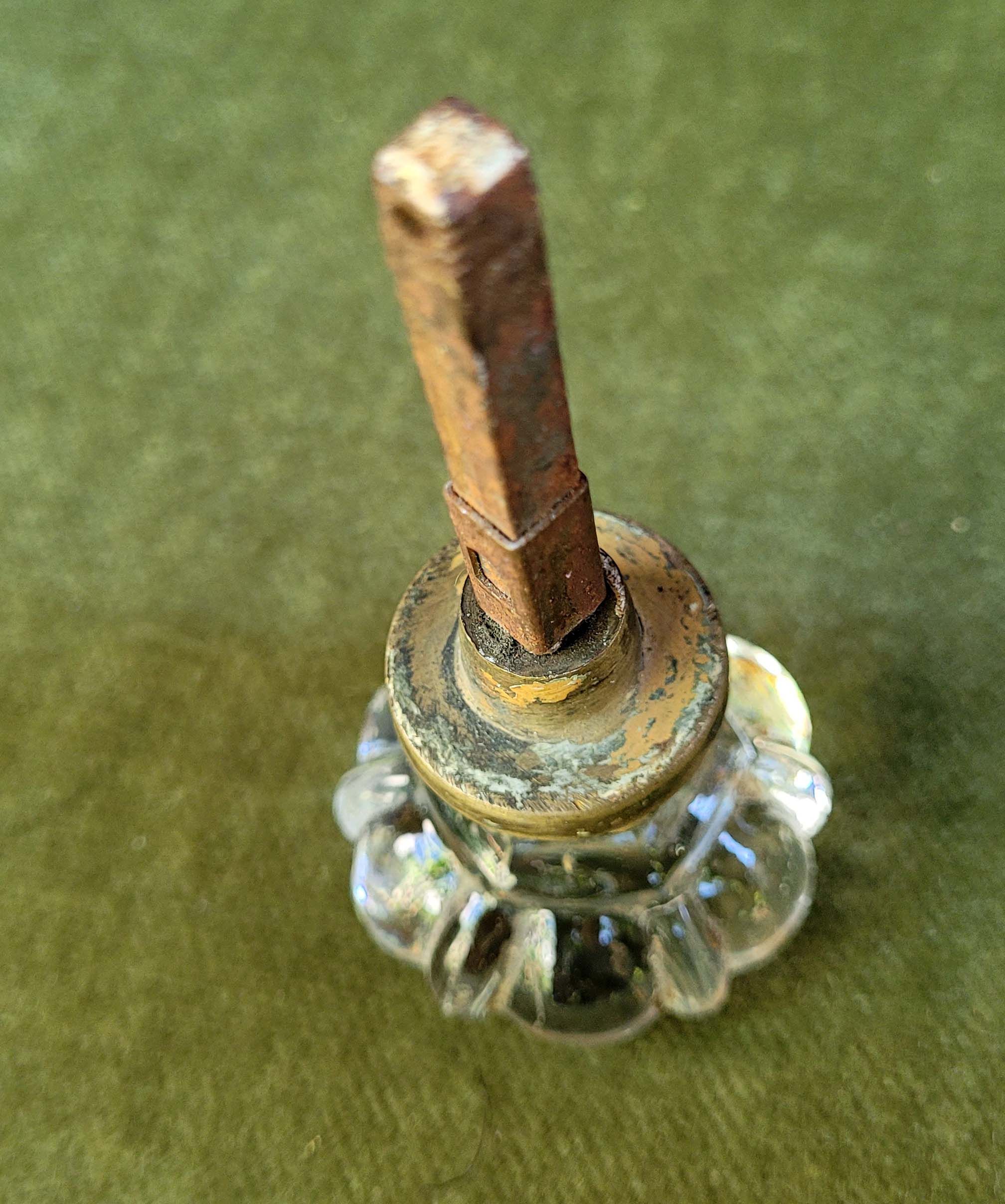 Vintage (1930-40th) french glass brass and metal doorhandle