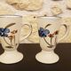 Two vintage ceramic mazagrans - vintage floral pattern