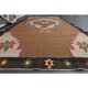 1970s vintage Turkish Oushak handmade wool cotton brown area rug 180x345