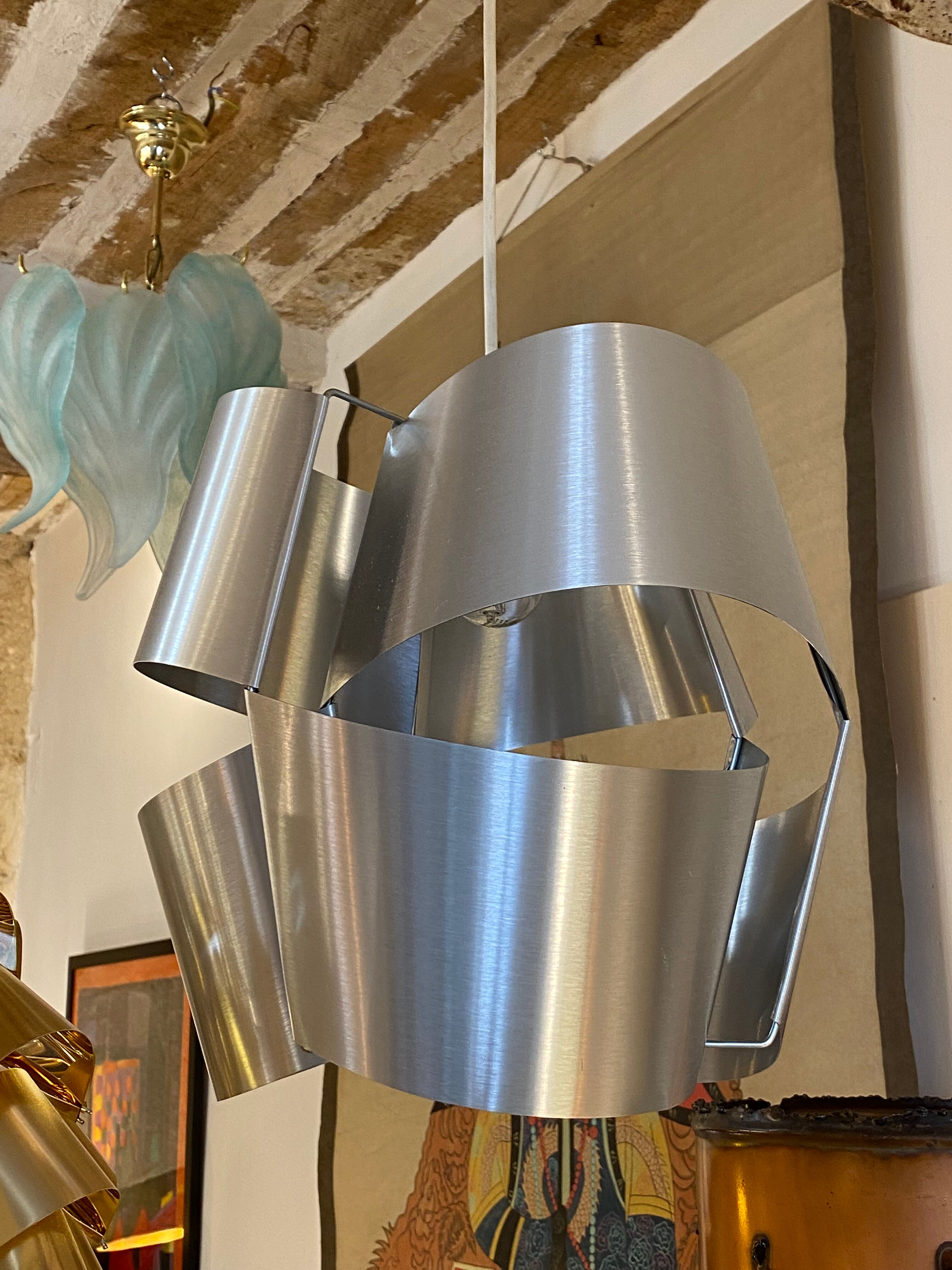Max Sauze aluminum ribbon chandelier