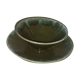 Bowl with green ceramic saucer attached