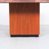 coffee table in copper and teak by heinz lilienthal, 1970s