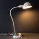 Articulated table lamp on flexible chrome metal vintage 70's