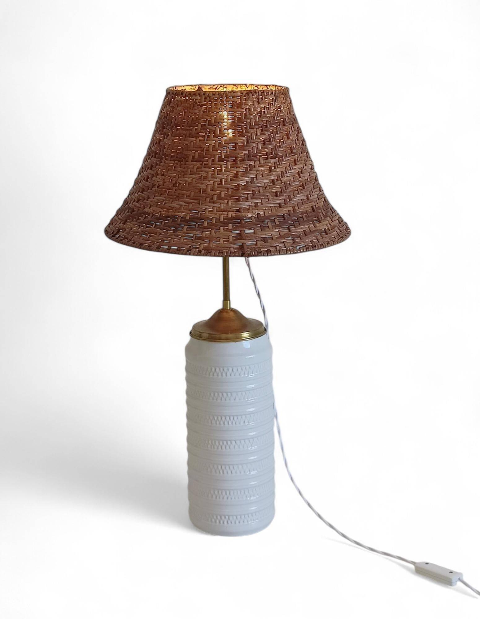 Midcentury Ceramic and Brass Table Lamp by Carstens Tönnieshof, 1960s