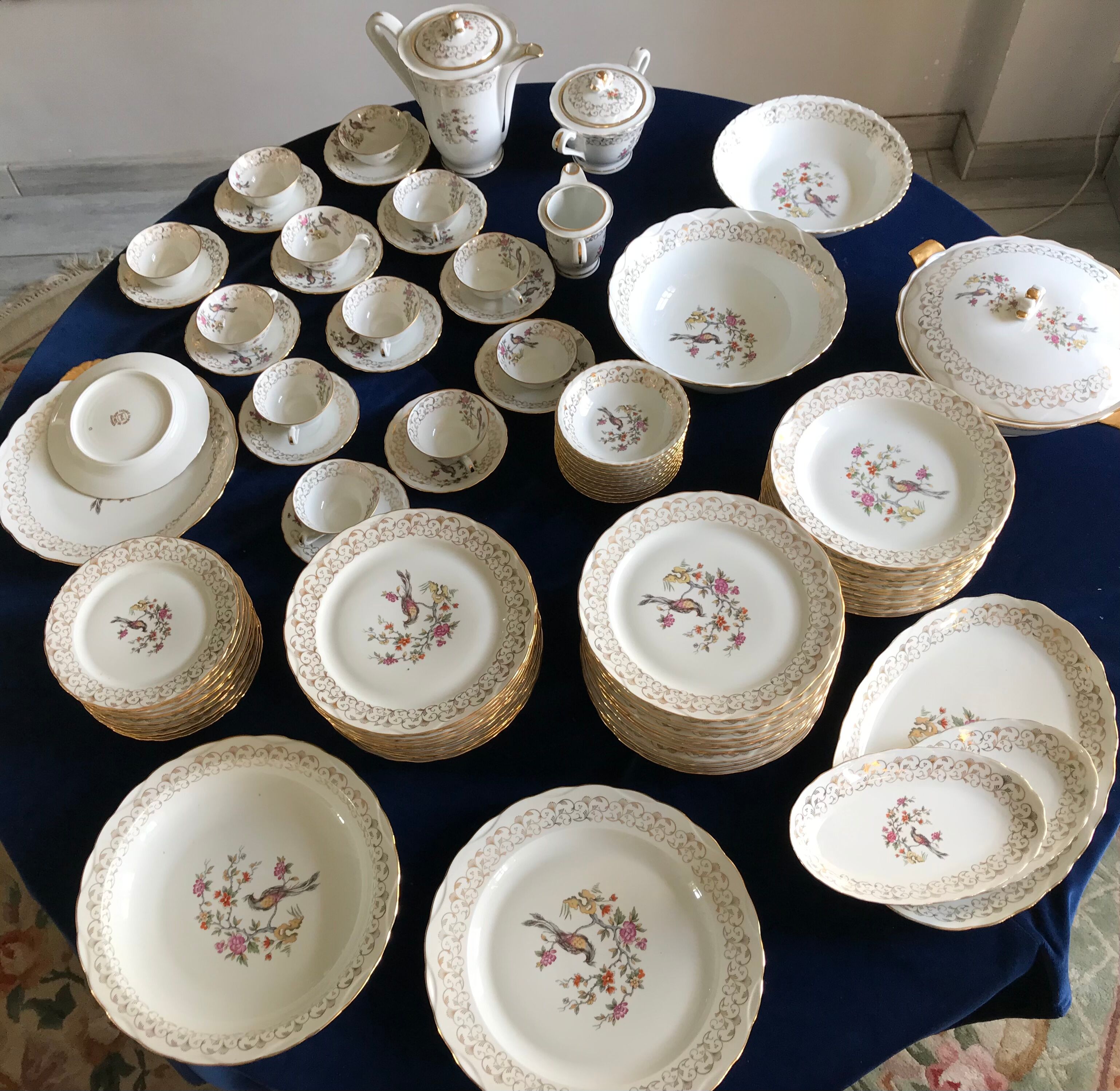 Table service set in Limoges porcelain 81 pieces