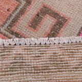 3x10 Salmon & Brown Ikat Pattern Vintage Runner Rug, 82x312Cm