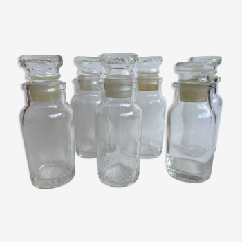 Set of 6 glass bottles