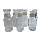 Set of 6 glass bottles