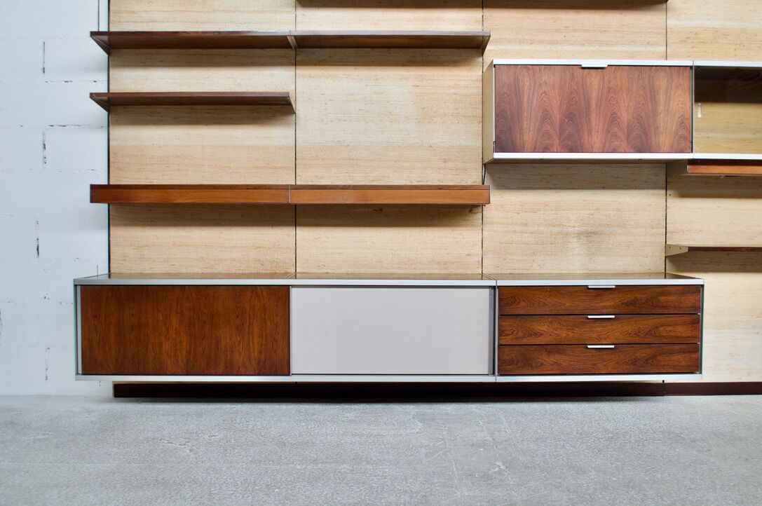 Système mural modulable à panneaux palissandre Georges Frydman années 70 efa éditeur