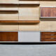 Modular wall system with rosewood panels Georges Frydman 70 years efa editor