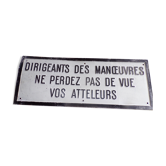 Plaque sncf aluminium