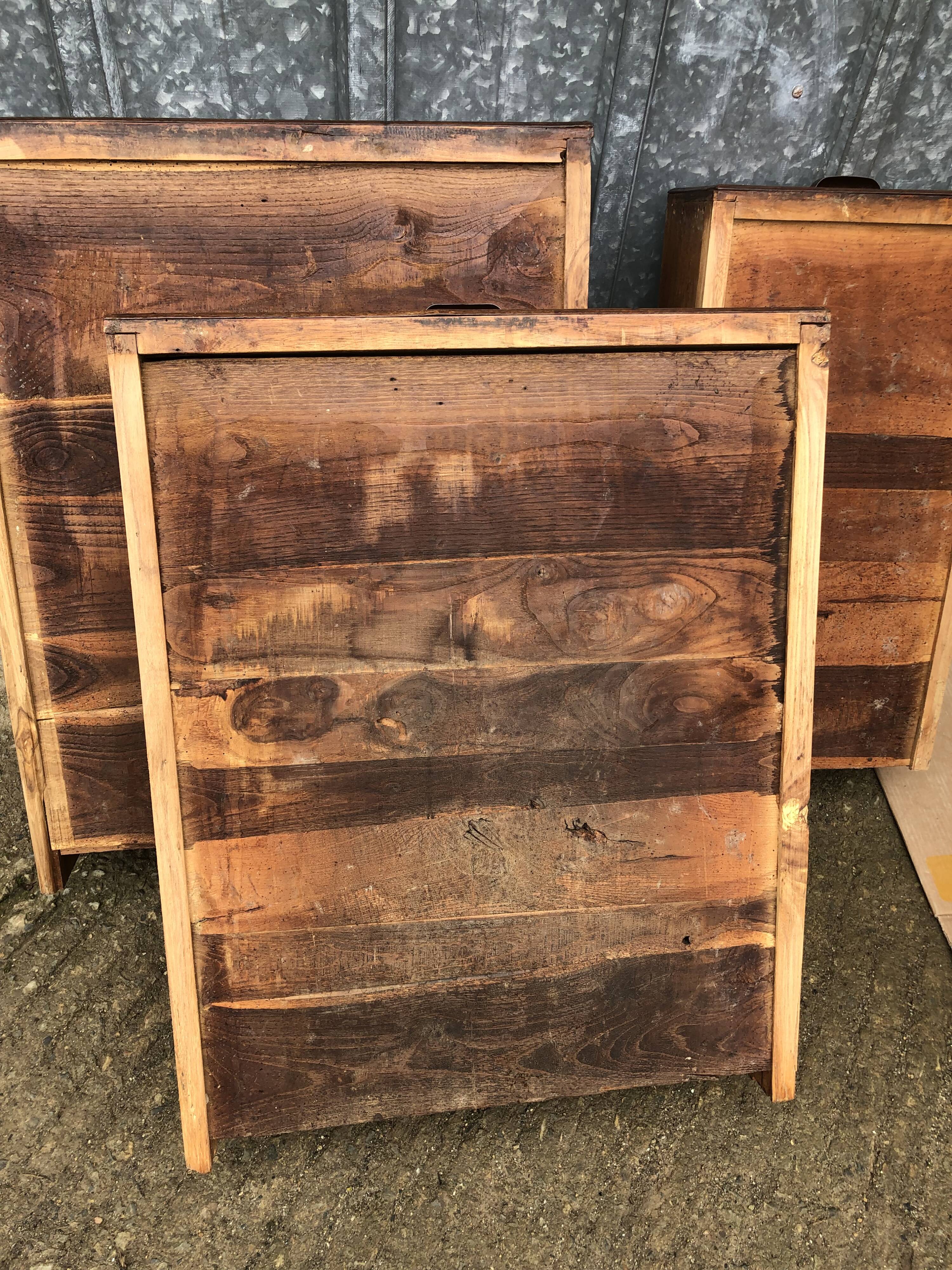 Antique farmhouse table in solid cherry wood with 3 drawers and 1 pull-out.