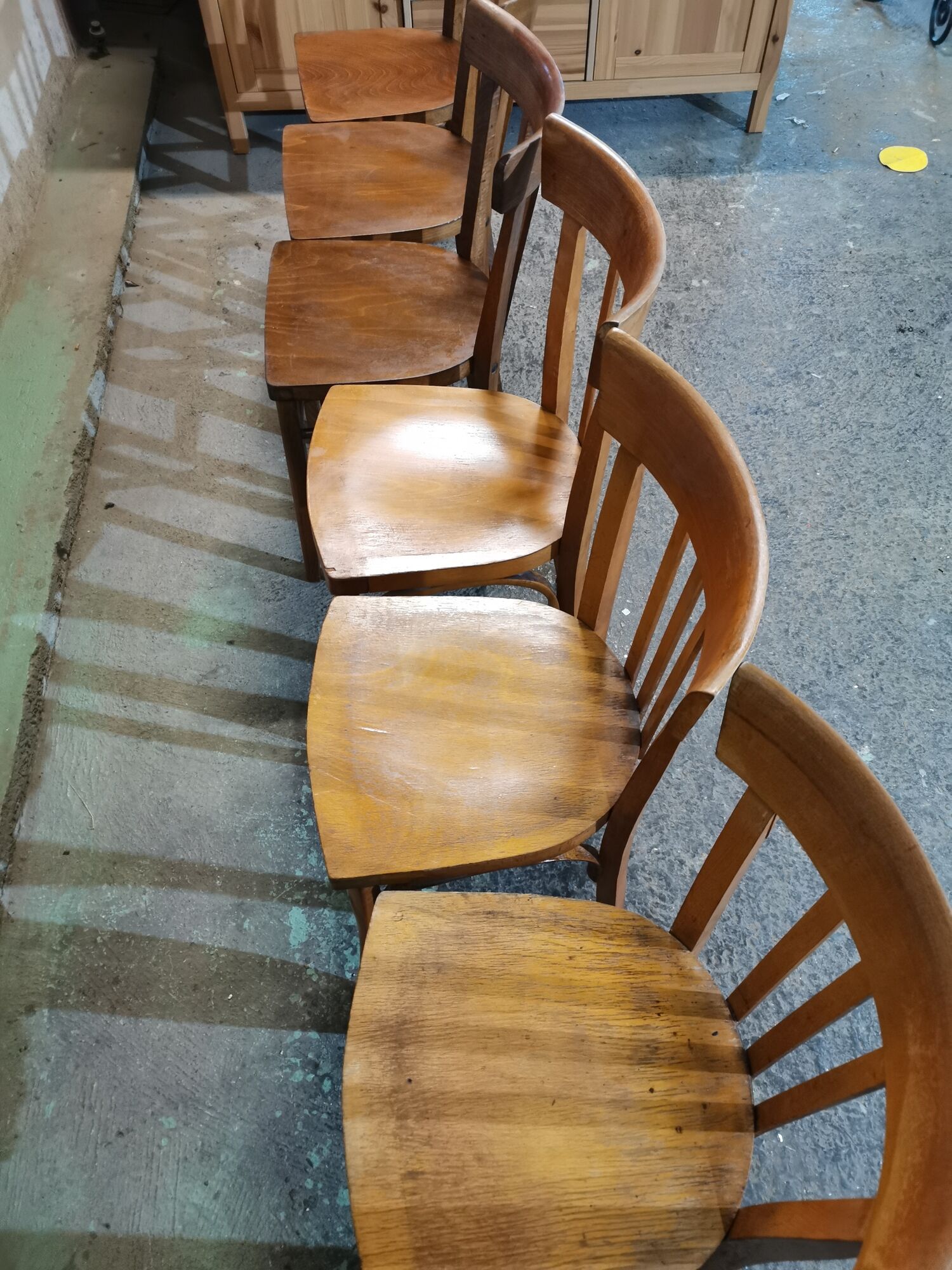 Bistro chair year 50 60 lot of six mismatched chairs