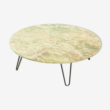 Table basse en marbre onyx, ø 90 cm