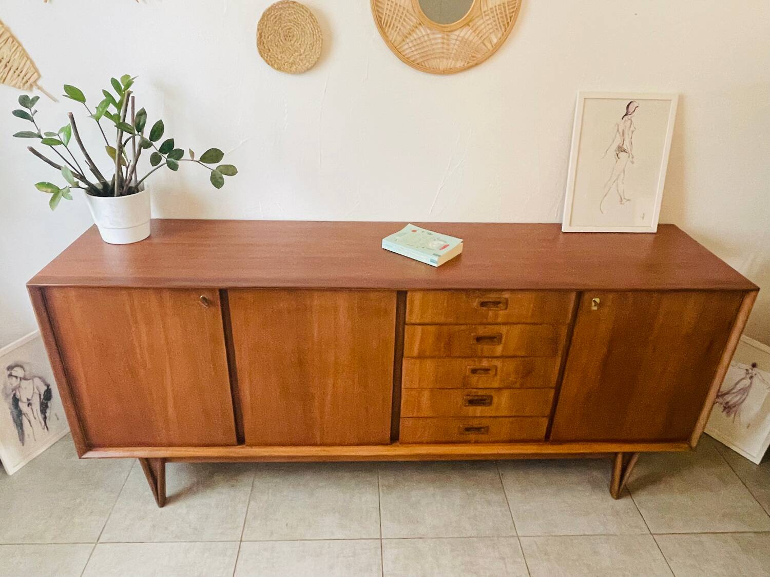 Vintage sideboard from 1962, signed