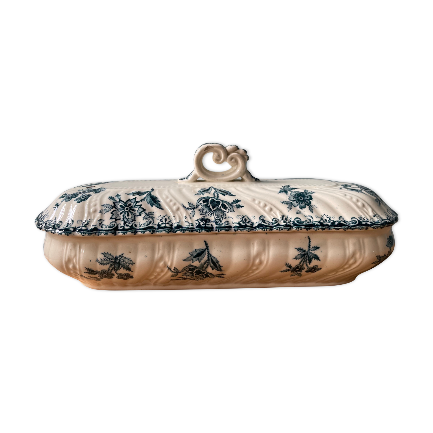1900 toothbrush box in St Amand and Hamage earthenware, Nigella collection