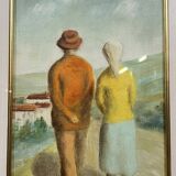 Oil on panel signed and dated 1943 "the walk"