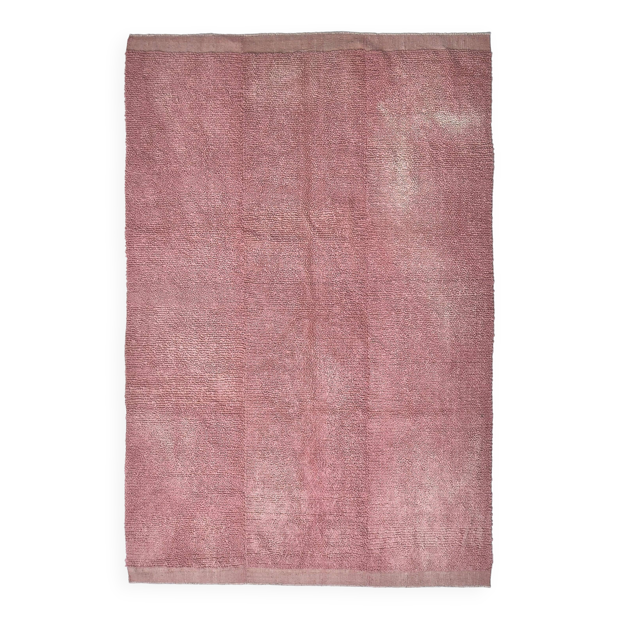 6x9 Soft Pink Handmade Wool Vintage Rug 197x287Cm SK 241959