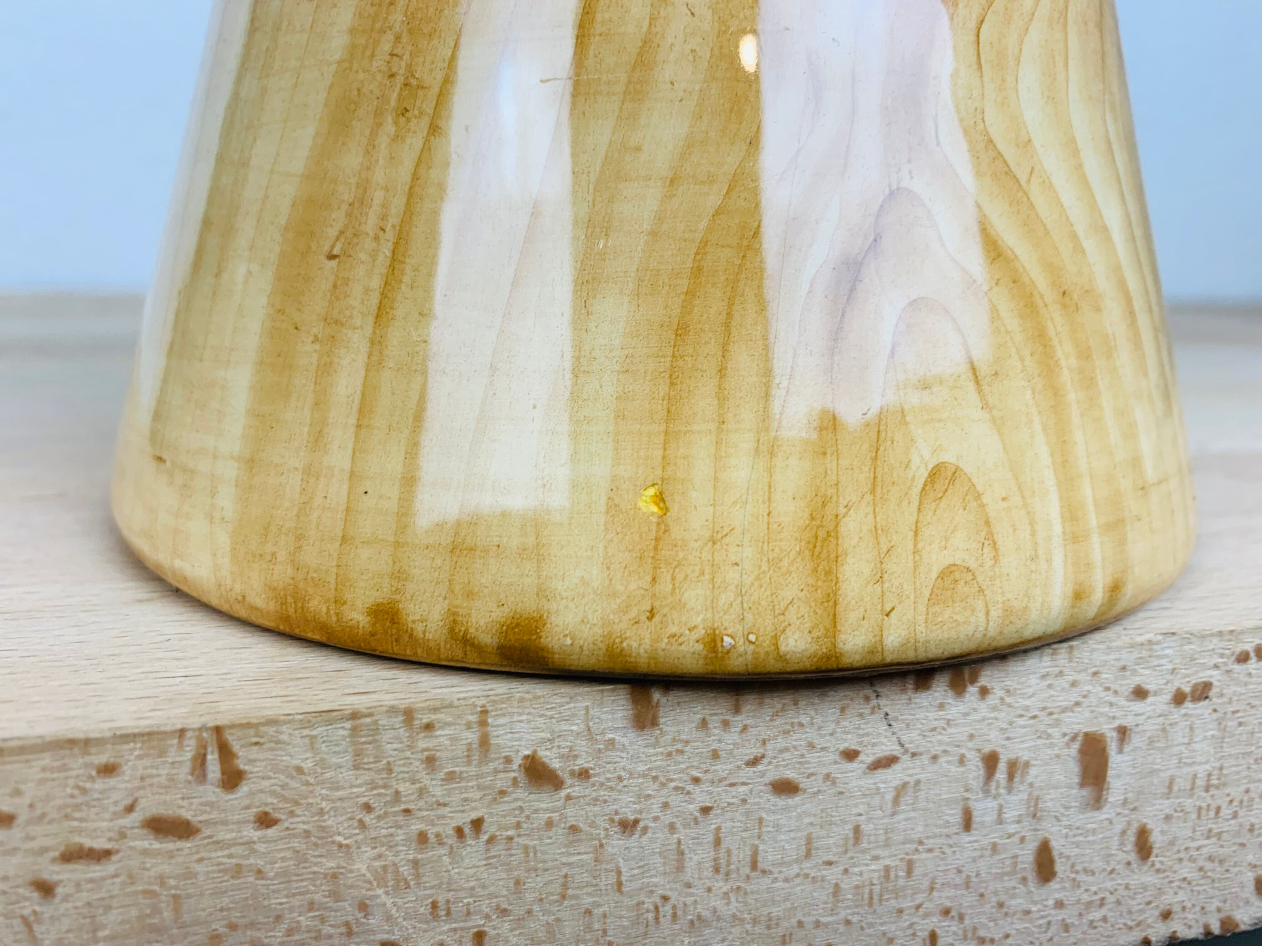 Vase Grandjean Jourdan form diabolo cat, ceramic wood effect