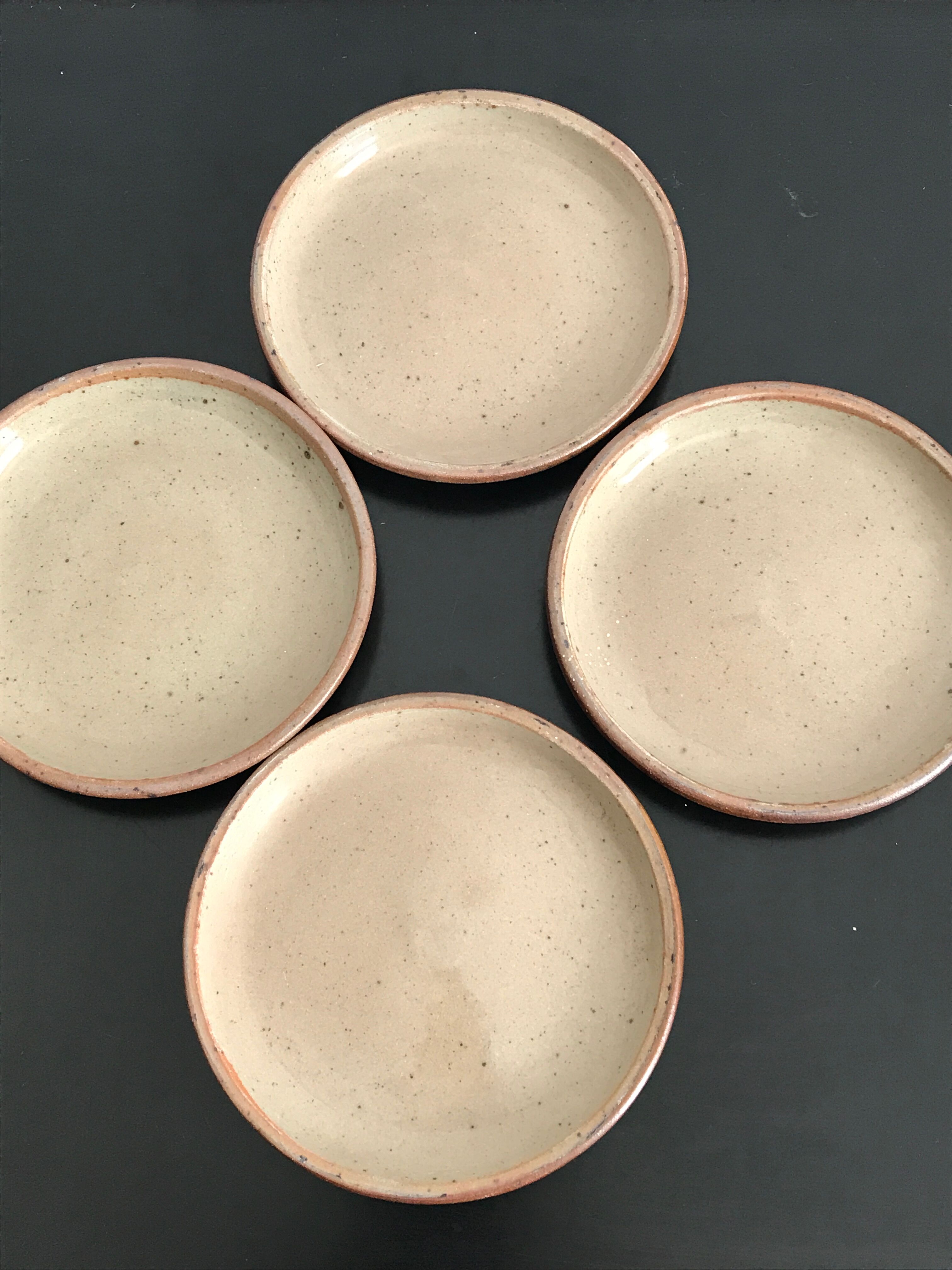 Coffee cups and under cups in gres vintage 1970s - set of 4 cups and under cup