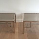 Pair of chrome designer side tables