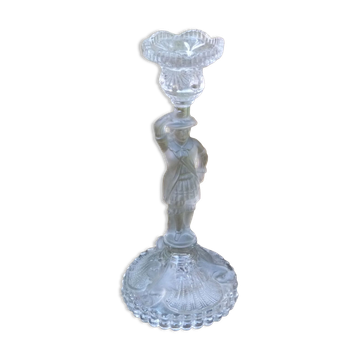 Candlestick musketeer glass Vallerystahl Portieux signed