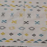 Tapis blanc bleu et jaune 130x203cm