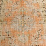 6x10 Peach Orange Large Vintage Rug, 184x290 Cm