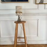 High pine stool with chalet style