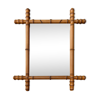 Vintage bamboo mirror 39x45cm