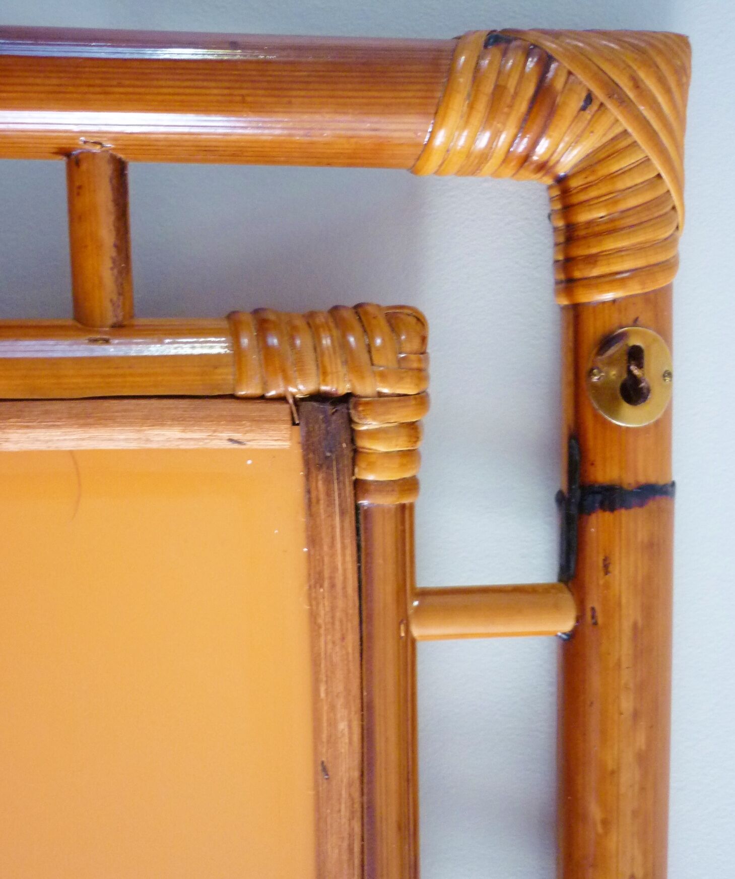 Bamboo mirror, openwork, vintage