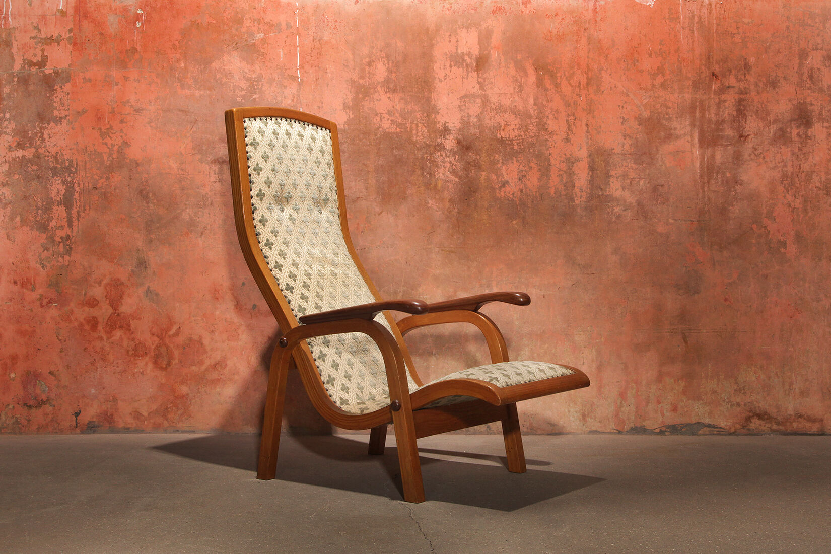 Vintage Mid Century High Back Lounge Arm Chair, 50s