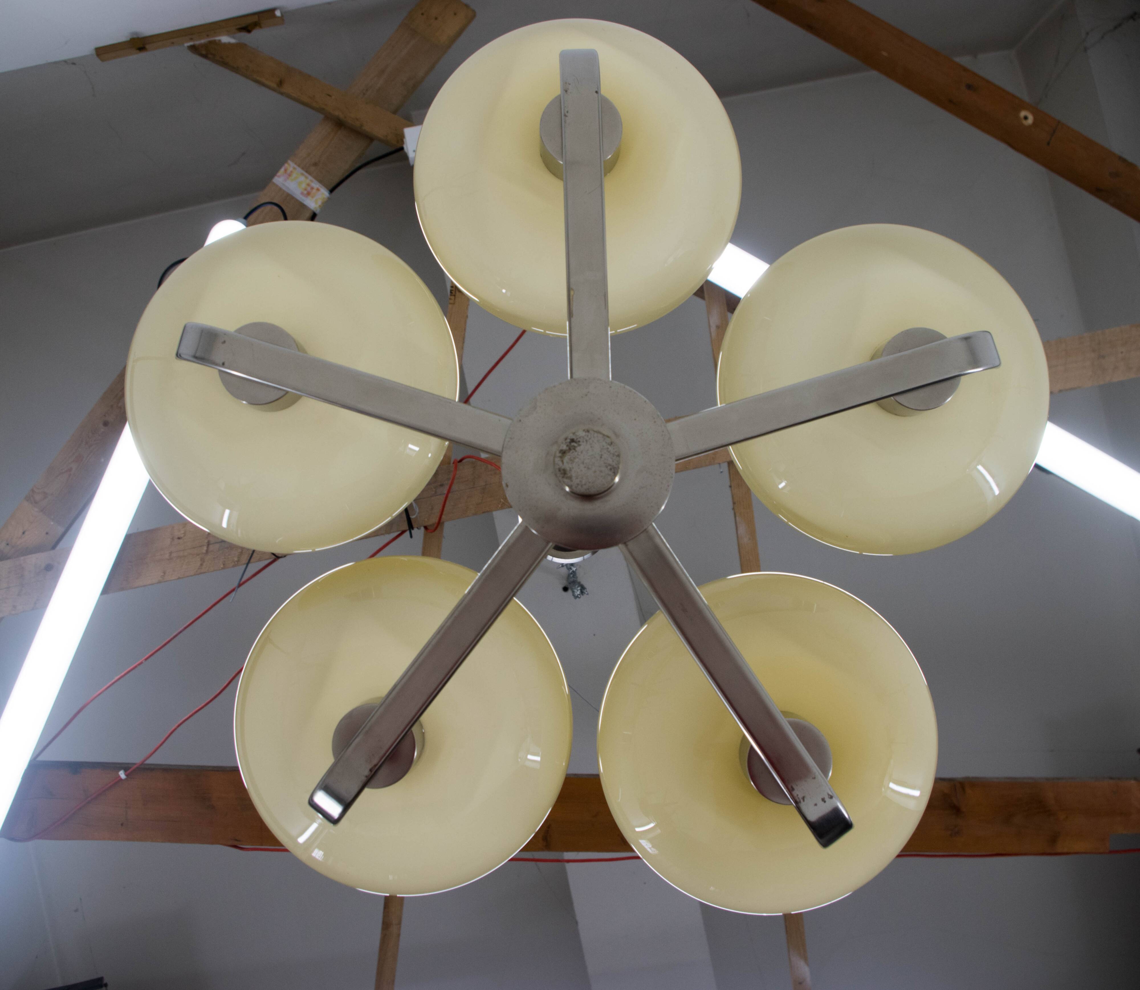 Functionalist / Art Deco Chandelier, 1930, Restored