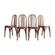 Suite de 4 chaises bistrot Luterma en bois courbé et simili cuir, début XX ème