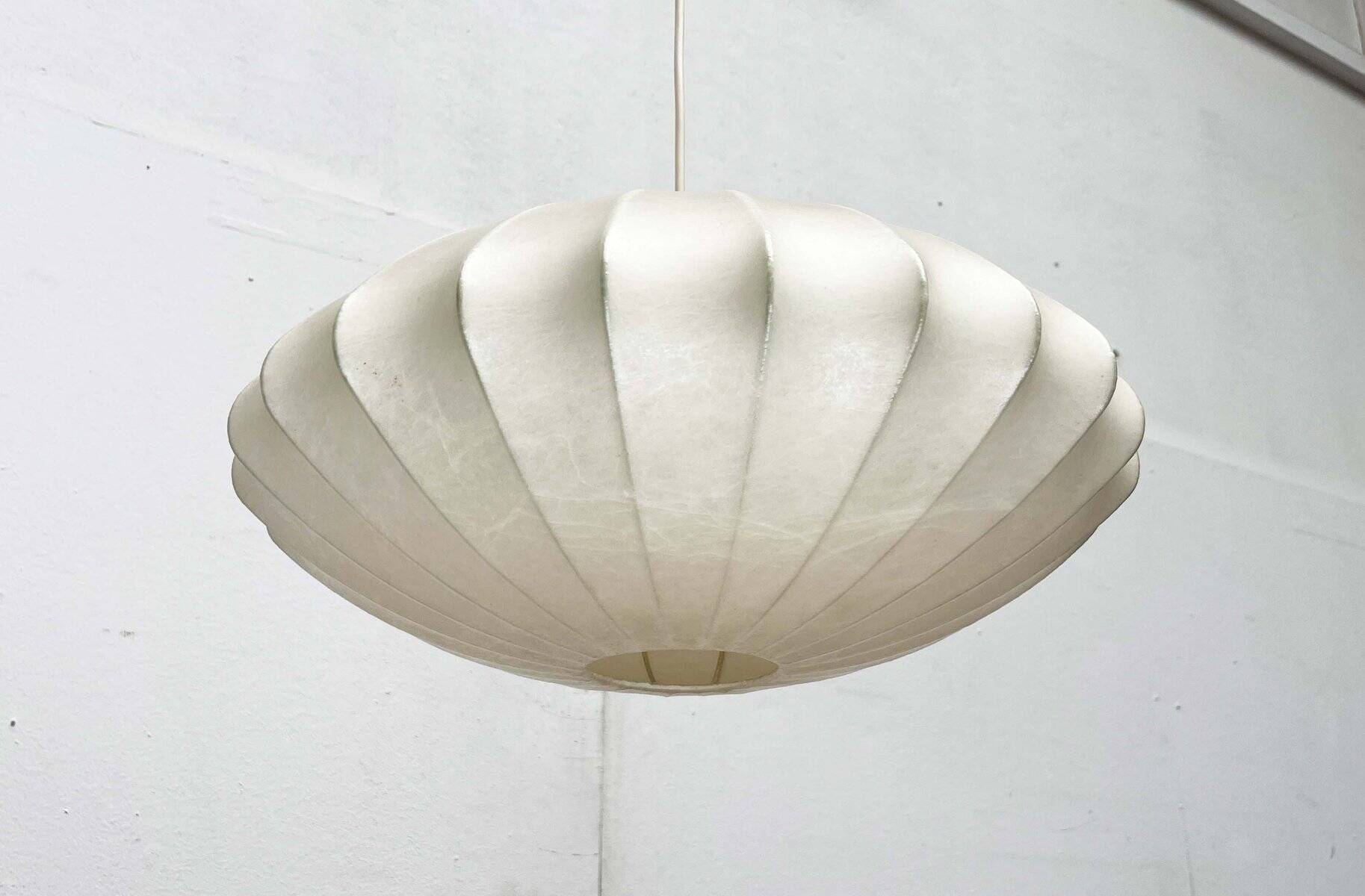 Mid-century modern Cocoon pendant lamp by Friedel Wauer for Goldkant Leuchten, Germany, 1960s.