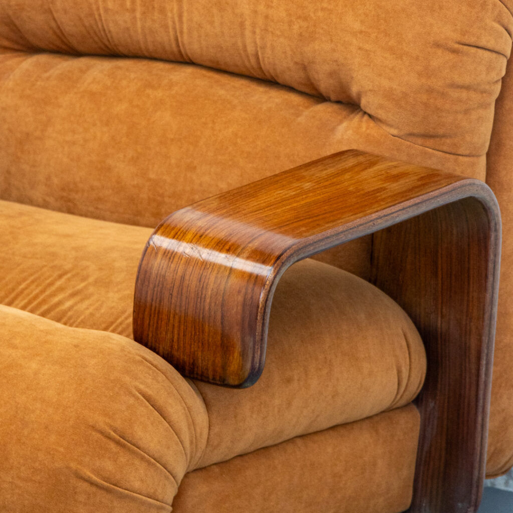 Italian Armchair Chenille 1970s