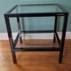 Rectangular table, end of sofa in metal and glass Vintage Vandel stone