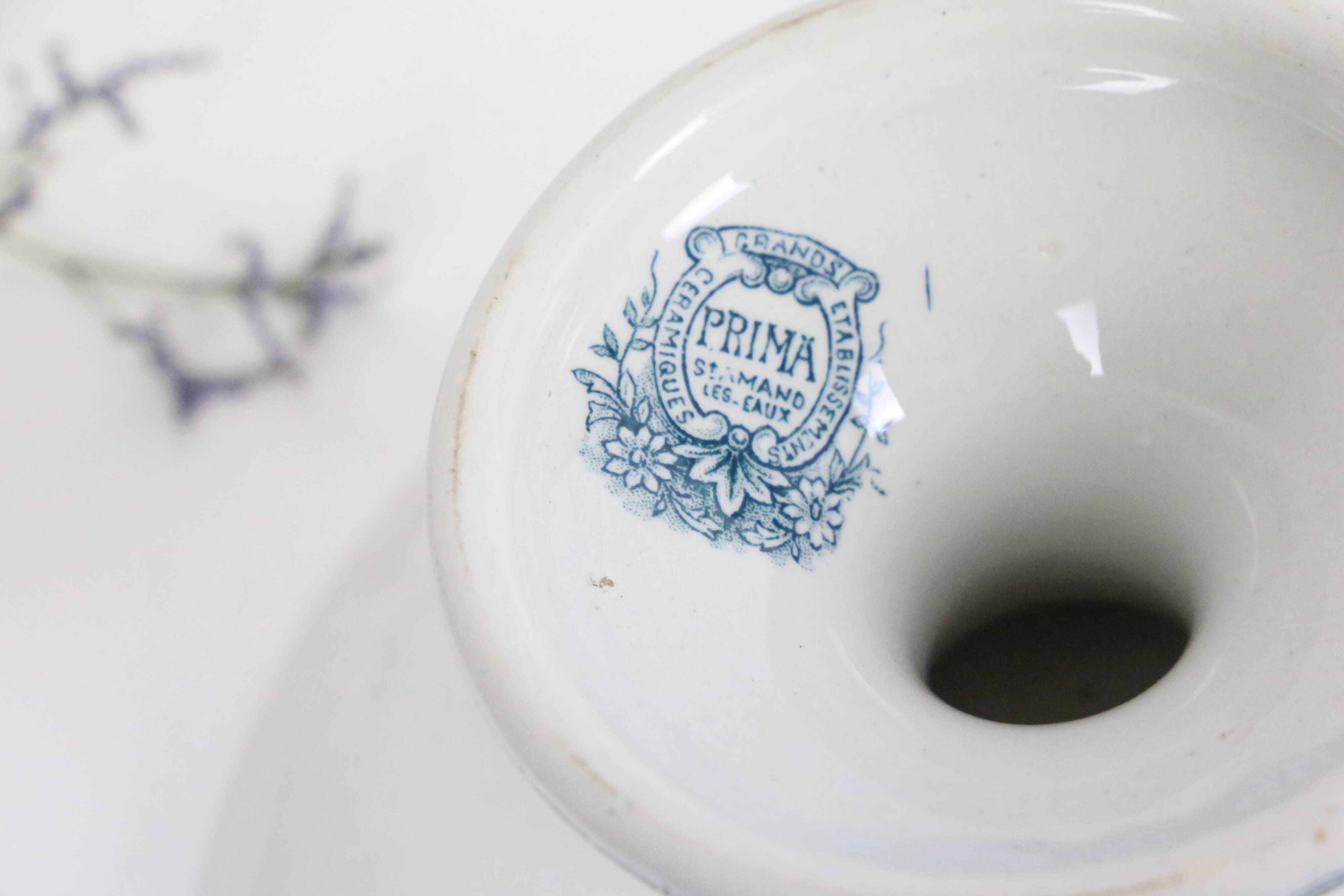 Old ceramic compote bowl, Prima de Saint Amand model, French manufacture, late 19th century